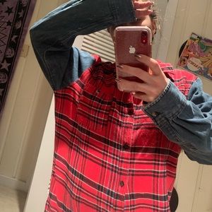 Cool flannel with jean sleeves